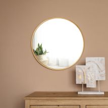 [en.casa] - Miroir mural Ordona rond 50 cm doré