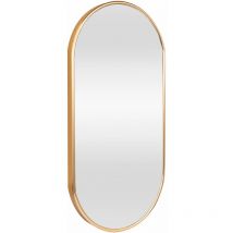 Miroir mural ovale 30 x 60 cm doré