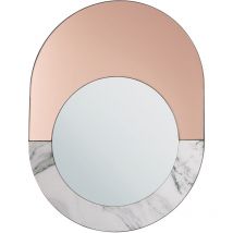 Beliani - Miroir Mural Moderne Ovale Accessoire Décoratif Effet Marbre Rety