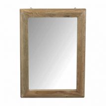 Homeness - Miroir mural rectangulaire 50x70 cm avec cadre en bois de pin