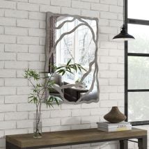 Shyfoy - Miroir mural rectangulaire avec cadre en forme de branches, style naturel et rustique pour la décoration intérieure