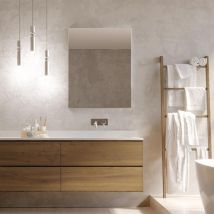 Foxydry - Miroir Mural Rectangulaire, Miroir de Salle de Bain Rectangulaire Sans Cadre et Sans led, 70x75 cm - Gris