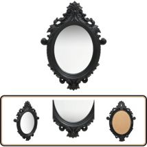 Vidaxl - Miroir mural style château 56x76 cm Noir - Miroir Mural - Miroir Décoratif - Miroir Baroque - Miroir Oval - Miroir Vintage