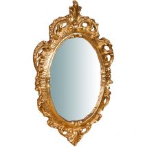 Biscottini - Miroir mural vertical/horizontal en bois en finition feuille d'or antique L19XPR2XH 30cm Made in Italy