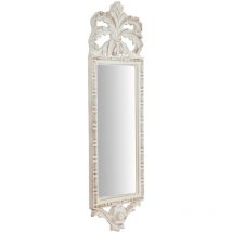 Biscottini - Miroir Mural à accrocher en bois finition blanche vieillie aux dimensions L19 xPR3 xH65 cm Made in Italy