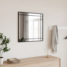 Design In - Miroir mural,Miroir déco noir 50x50 cm carré fer CFW94666
