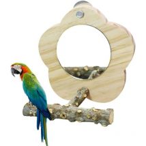 Jouet pour oiseau, Miroir Oiseau Perroquet, Perche Support D'oiseau avec Miroir, Miroir Oiseau avec Perche