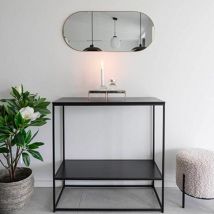M&s - Miroir ovale 35x80 cm en acier laiton