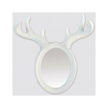 Miroir ovale à cornes d'élan 35,5x36cm