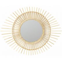 Miroir ovale en rotin