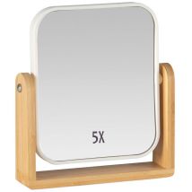 Miroir Sur Pieds Carrés En Bambou Blanc - Andrea House