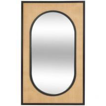 Atmosphera Créateur D'intérieur - Miroir Raquel noir cannage H107cm