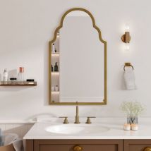 Miroir rectangulaire, 61x101CM Miroir rectangulaire en bronze, miroir mural avec cadre en métal, miroir de salle de bain pour mur, pour salle de