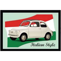Miroir rectangulaire sérigraphié voiture italienne – Verre et PVC – Largeur 22 cm x Hauteur 32 cm – Miroir sur pied – Bazooka