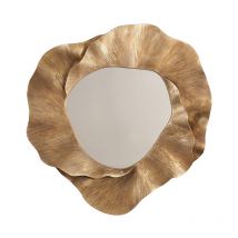 Drimmer - Miroir Reflet fleur polyrésine doré 122x15x122cm