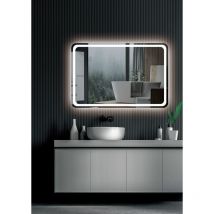 Mice Collection - Miroirs de salle de bain led - Miroir de salle de bain lumineux - Miroir rétroéclairé 100 x 80cm - avec bords arrondis et lumière