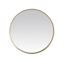 Drawer - Miroir rond contours fins en métal doré 50x50cm