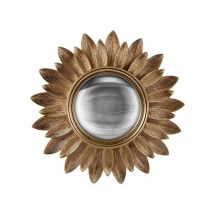 Miroir rond convexe contours feuille 30 cm