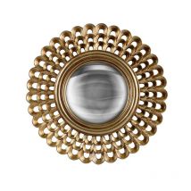 Emde - Miroir rond convexe doré 28,8cm