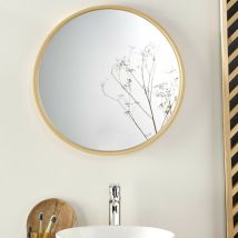 Miroir rond en chêne 60 cm vali