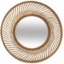 Miroir Rond en Bambou 72 cm - SILUMEN