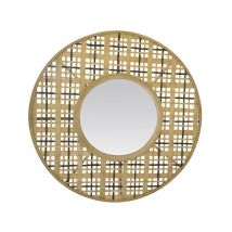 Miroir rond en bambou 80cm