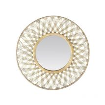 Miroir rond en bambou naturel 80cm