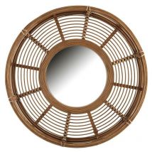 Miroir rond en bois naturel cmø62x8,5