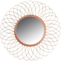 Miroir rond en métal cuivré
