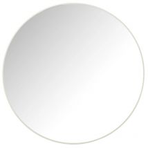Jolipa - Miroir rond en verre et métal blanc L90xl90xH3cm