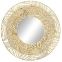 Ceanothe - Miroir Mural Rond 55 cm – Miroir en Rotin - Déco Bohème Chic – Miroir Rond Indonesia Bois – Marque Française