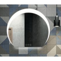 Miroir rond , led 80x90 cm avec variateur de lumière - moon