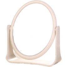 Serbia - Miroir rond, miroir de courtoisie, bureau, miroir de courtoisie double face (beige)