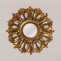 Chehoma - Miroir rond Valentine doré résine 60x60x60cm