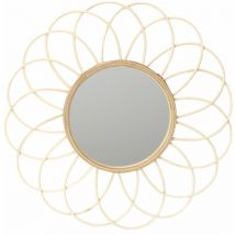 Miroir Rosace en rotin
