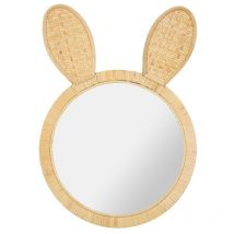 Miroir rotin lapin