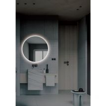 Mice Collection - Miroir de Salle de Bain avec Éclairage led - Miroir rond, rétroéclairé, lumière froide, double capteur, anti-buée et marche/arrêt