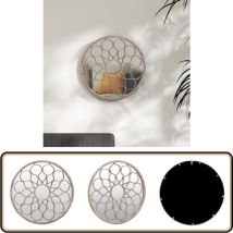 Miroir Sable 60x3 cm Fer pour utilisation à l'intérieur - Miroir Rond - Miroir Décoratif - Miroir Salle à Manger - Miroir Salon - Décoration Murale