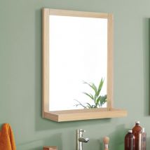 Mob-in - Miroir rectangulaire avec tablette en bois 60 x 70cm enio