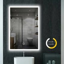 Trimec - Miroir Salle de Bain led Miroir Miroir de salle de bain Mural Premium Miroir Maquillage Lampe de Lumineux led Eclairé avec Interrupteur