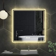 Luvodi - Miroir Salle de Bain led - Miroir Mural Salle de Bain Lumineux Anti-Buée Horizontal / Vertical avec Eclairage Interrupteur Tactile pour