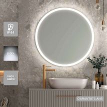 Ledimex - Miroir Salle de Bain belgica - Ø80cm - Led Rétro-éclairé & Diffusion Frontal (6500K)