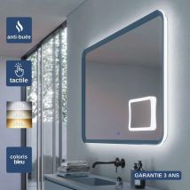Ledimex - Miroir Led duomo Bleu 100X80cm - t° Led Variable Rétro-éclairé & Frontal - Tactiles On/Off & Anti-Buée - Zone X3