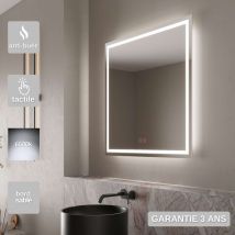 Ledimex - Miroir Salle de Bain hollanda - 90x80cm - Led Rétro-éclairé (6500K) - Tactiles On/Off & Anti-Buée