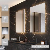Ledimex - Miroir Salle de Bain italia - 80x80cm - Led Rétro-éclairé (6500K) - Tactiles On/Off & Anti-Buée