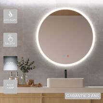 Miroir Salle de Bain LONDRES - Ø50 - Led Rétro-Éclairé (6500K) - Tactiles On/Off & Anti-Buée - LEDIMEX
