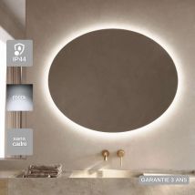 Ledimex - Miroir Salle de Bain oval - 100x80cm - Led Rétro-Éclairé (6500K) - Verre Sécurité 5mm