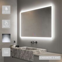 Miroir Salle De Bain Led Rétro-éclairé (6500k) - 60x80cm - Éclairage Frontal - Commandes Tactiles & Anti-buée - Praga Ledimex