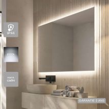 Ledimex - Miroir Salle de Bain suecia - 60x80cm - Led Rétro-Éclairé (6500K) - Verre Sécurité 5mm