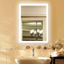 Skecten - Miroir Salle de Bain Miroir Mural, Miroir Argenté Sans Cuivre, Nouvelle Génération Anti-Brouillard Bouton Tactile, 9070 cm